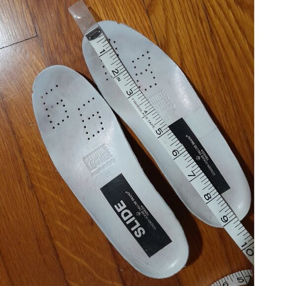 Golden Goose Laminated Slide Sneakers Sz 35 (US 5) Preowned Gold White Blue - Picture 12 of 16